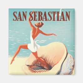 1956 San Sebastian Spanien vintage resor Magnet