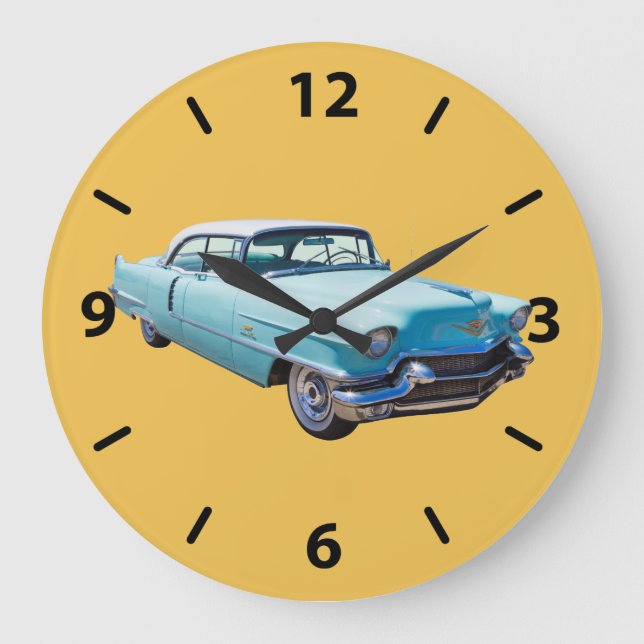 1956 Sedan Deville Cadillac Luxury Car Stor Klocka (Framsida)