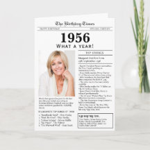 1956 Tidningsfödelsedags kort