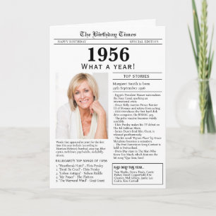 1956 Tidningsfödelsedags kort