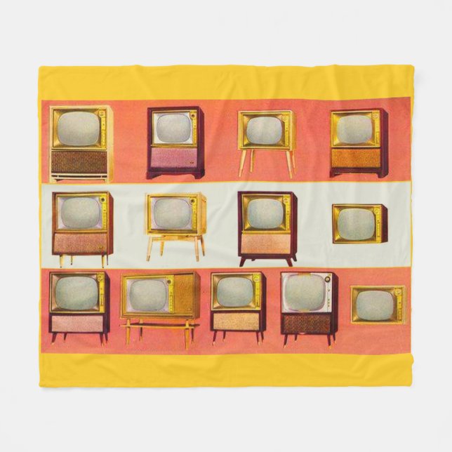 1956 TV-apparater skrivs ut Fleecefilt (Framsidan (Horisontell))