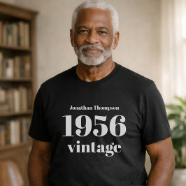 1956 Vintage Name Black 70th Birthday Party T Shirt