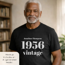 1956 Vintage Namn Svart 70-årsfest T Shirt