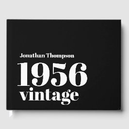 1956 Vintage Namn Svart Manlig 70-årsfest Gästböcker