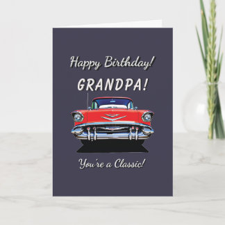 1957 57 Muscle Car Classic Car Birthday Kort