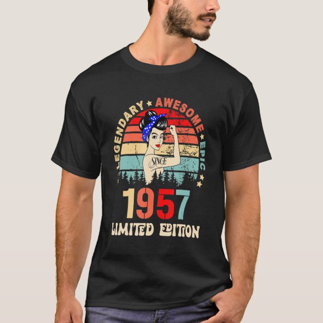 1957 65e Födelsedag 65 år gammal T Shirt (Framsida)