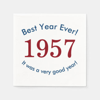1957 ♥ Bästa året någonsin! 60-årsdag Pappersserve Pappersservett