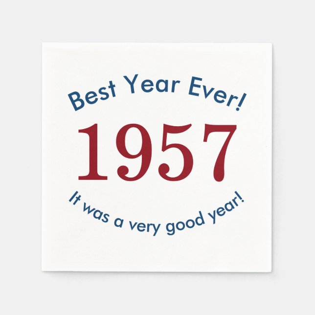 1957 ♥ Bästa året någonsin! 60-årsdag Pappersserve Pappersservett (Framsidan)