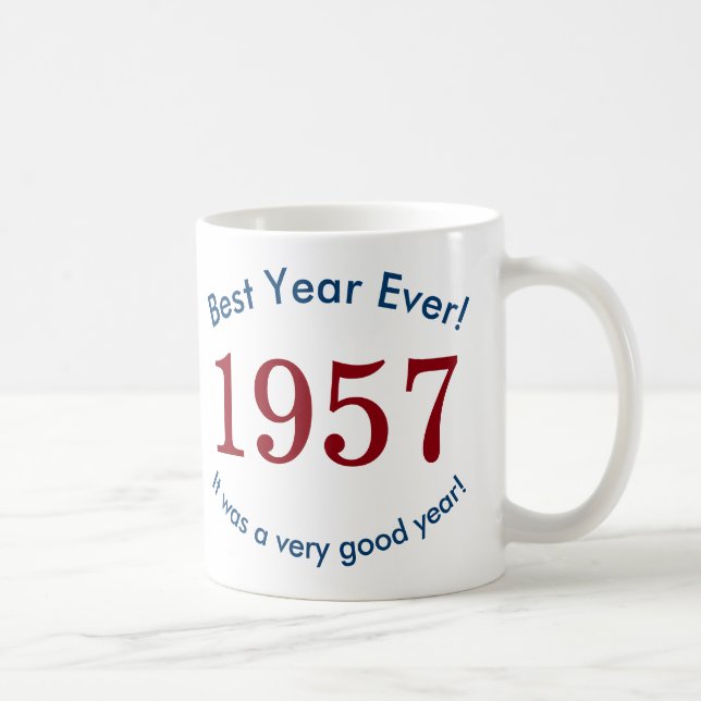 1957 ♥ Bästa året någonsin! 60-årspresent Kaffe ko Kaffemugg (Höger)