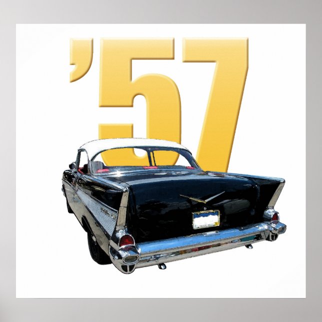 1957 Chevrolet Bel Aire Rear View Poster (Framsidan)
