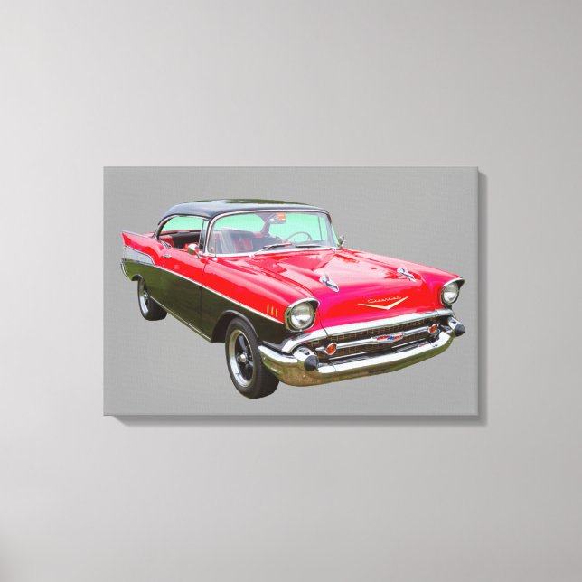 1957 Chevrolet Bel Luft Classic Car Canvastryck (Framsida)