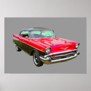 1957 Chevrolet Bel Luft Classic Car Poster