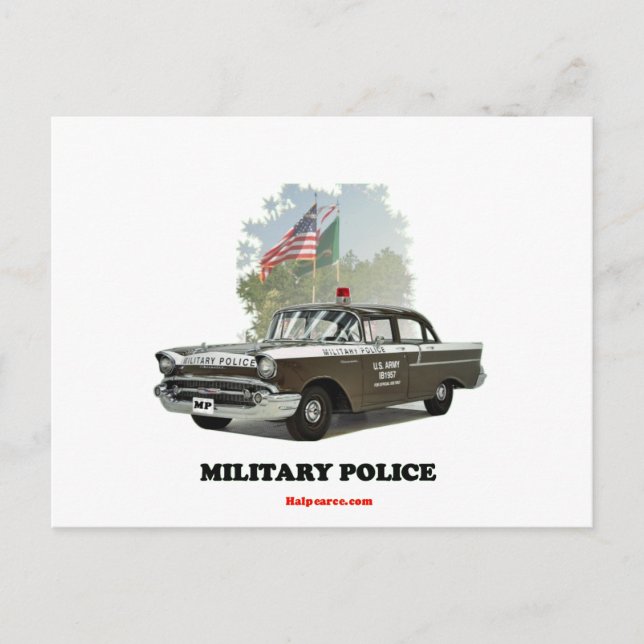 1957_ Chevrolet_Military_Police Vykort (Framsida)