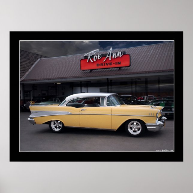 1957 Chevy Bel Air Classic Car Drive-In Poster (Framsidan)