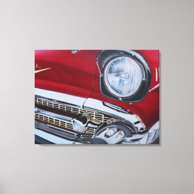 "1957 Chevy Bel Luft" artist Teresa Griffin Canvastryck (Framsida)