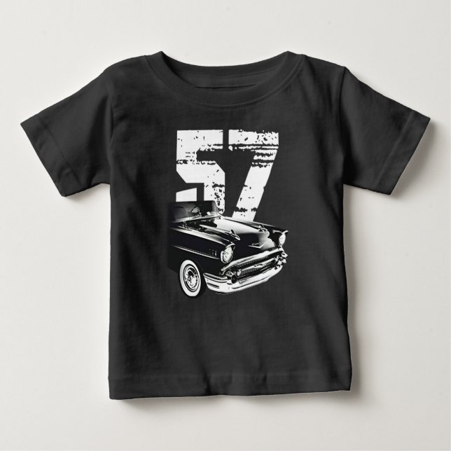 1957 Chevy Bel Luft Front Side Silhouette T Shirt (Framsida)