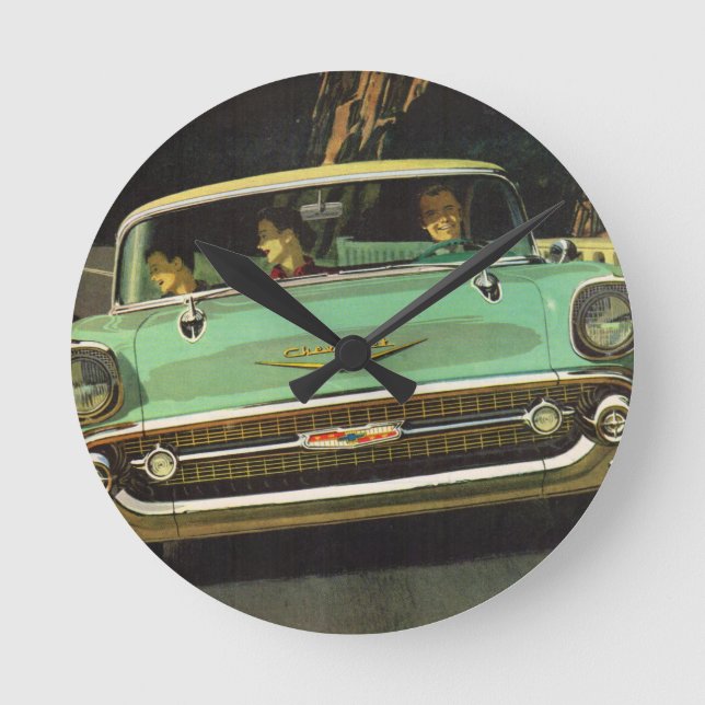 1957 Chevy Bel Luft Rund Klocka (Framsida)
