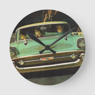 1957 Chevy Bel Luft Rund Klocka