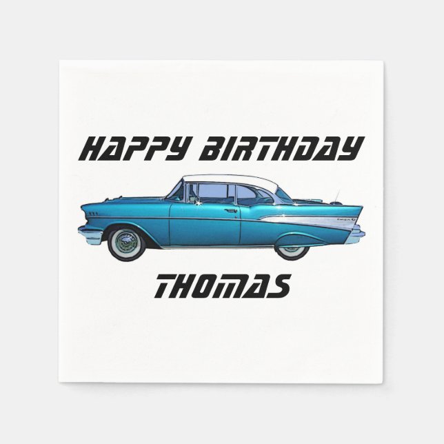 1957 Chevy BelAire anpassningsbar napkins Pappersservett (Framsidan)