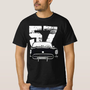 1957 Chevy Corvette med År Silhouette T Shirt
