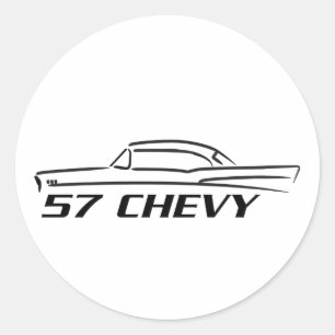 1957 Chevy Hård Top-typ Runt Klistermärke