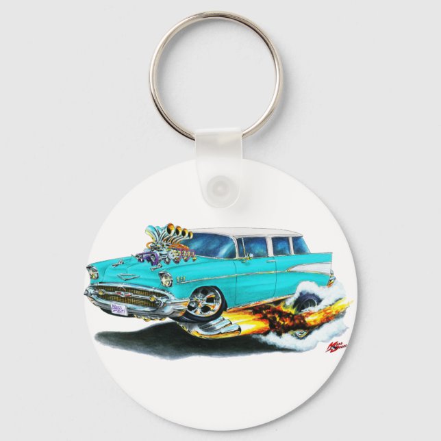1957 Chevy Nomad Turquise Car Nyckelring (Framsida)