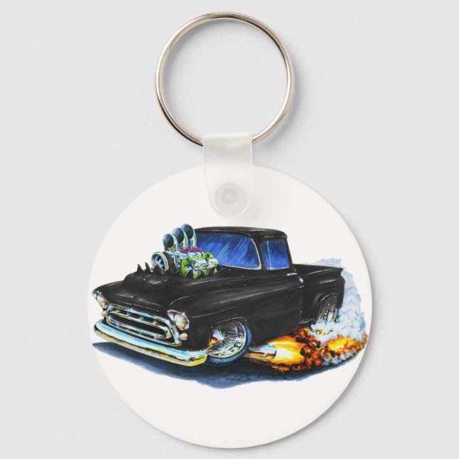 1957 Chevy Pickup Black Nyckelring (Framsida)