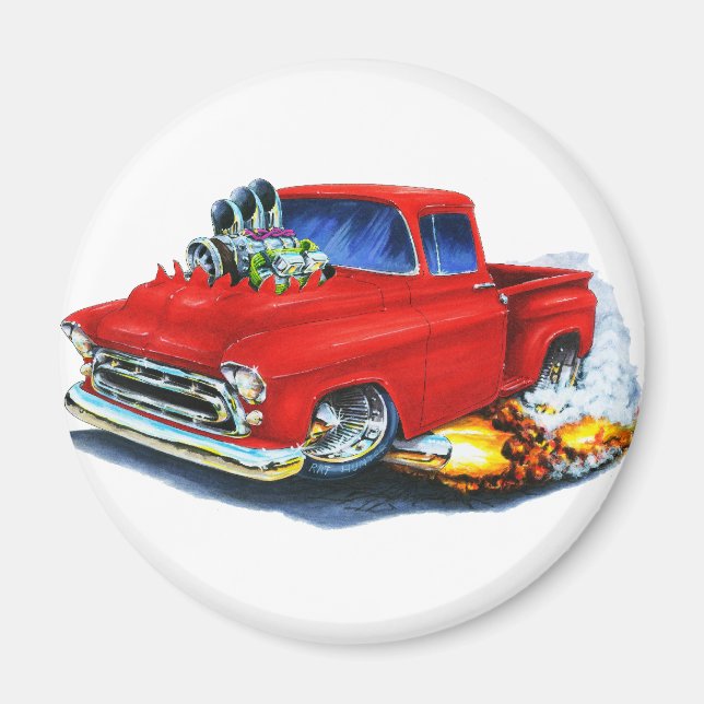 1957 Chevy Pickup Red Magnet (Framsidan)