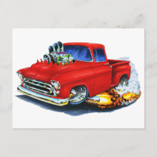 1957 Chevy Pickup Red Vykort