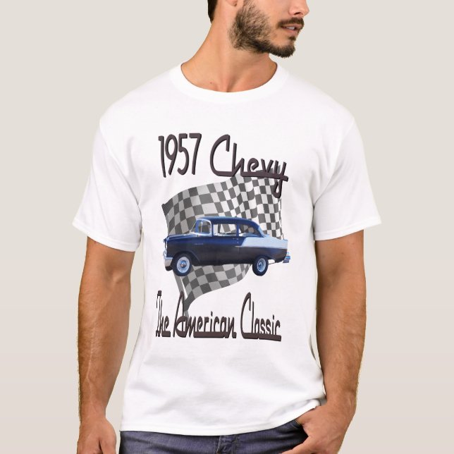 1957 Chevy utslagsplats, en amerikanklassiker T-shirt (Framsida)