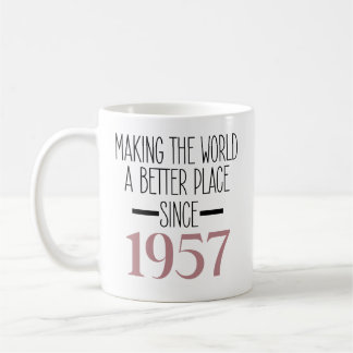 1957 Födelsedag 70 70 år gammal kvinna gammelmor Kaffemugg