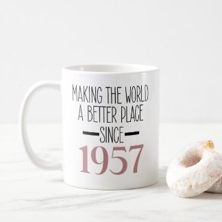 1957 Födelsedag 70 70 år gammal kvinna gammelmormo Kaffemugg
