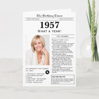 1957 Födelsedagspresent tidning kort