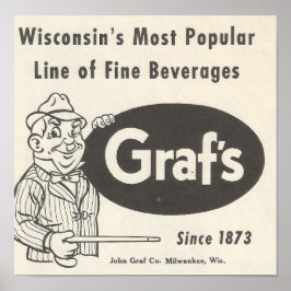 1957 Grafs Beverages ~ Grandpa Graf Poster