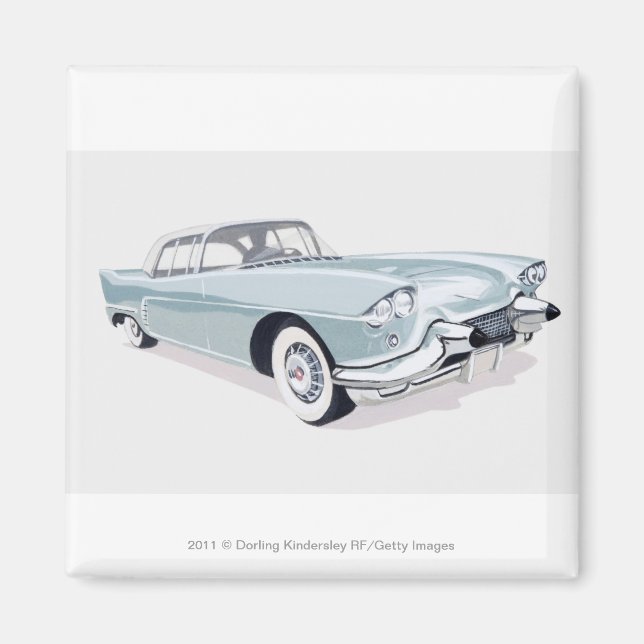 1957 Kadillak med silhuett av förare inuti Magnet (Framsidan)