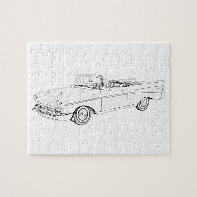 1957 Möjlig konvertibel till Chevy Bel Luft Pussel (Horisontell)