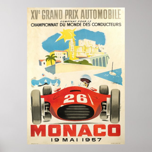 1957 Monaco Grand Prix Poster (Framsidan)