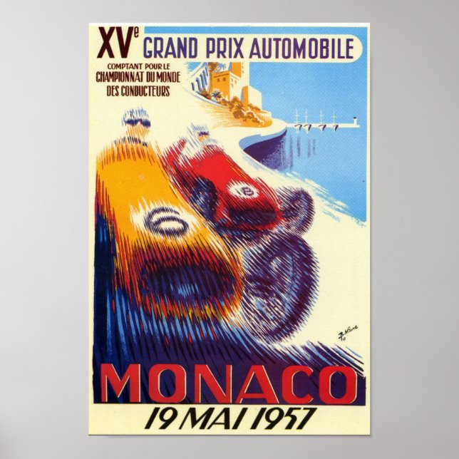 1957 Monaco Grand Prix-Poster Poster (Framsidan)