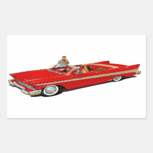1957 Plymouth Belvedere Conversible Coupe Rektangulärt Klistermärke