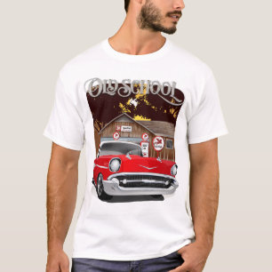 1957 Red and White Old school Chevy Bel Luft T Shirt