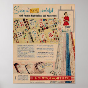 1957 Woolworth Ad Poster