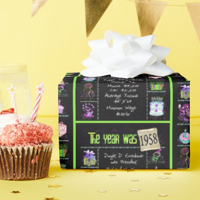 1958 Årets födelsedag Presentpapper (Födelsedagsfest)