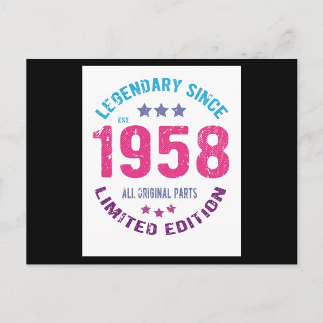 1958 Års Födelsedag Vykort (Framsida)