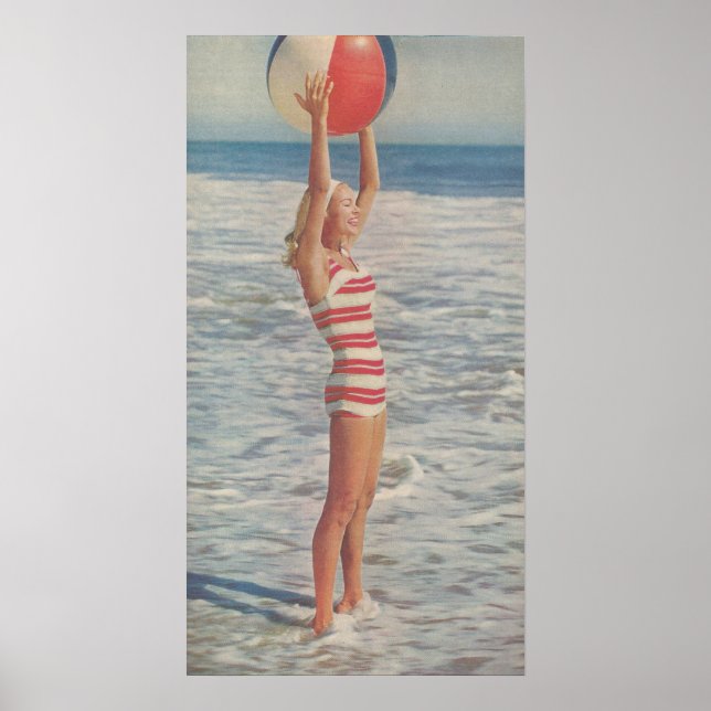 1958 Beach Pinup Girl Poster (Framsidan)