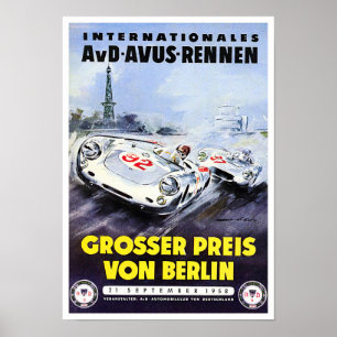 1958 Berlins tävla för Grand Prix-vintagen Poster