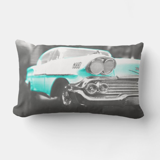 1958 chevy impala klarblå lumbarkudde (Framsida)