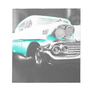 1958 chevy impala ljust blå klassisk bil anteckningsblock