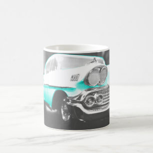 1958 chevy impala ljust blå klassisk bil kaffemugg