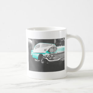 1958 chevy impala ljust blå klassisk bil kaffemugg