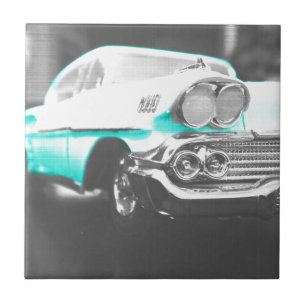 1958 chevy impala ljust blå klassisk bil kakelplatta